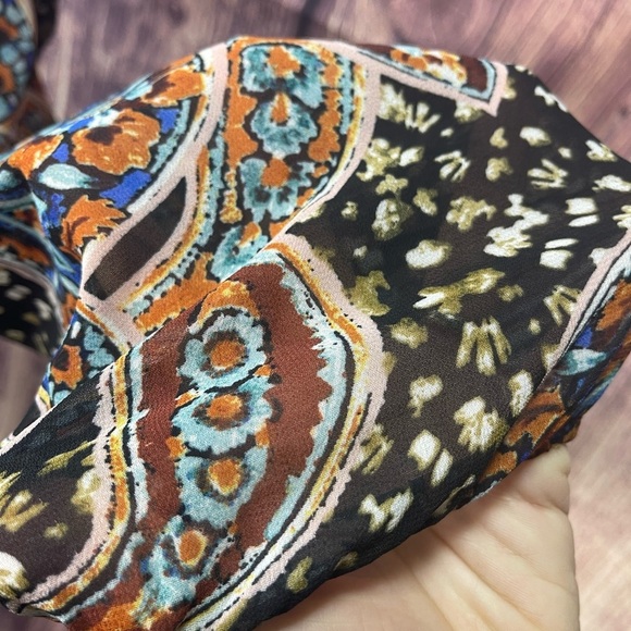 DR2 boho paisley lined boho 3/4 sleeves tassels dress women’s size S? - Picture 6 of 15